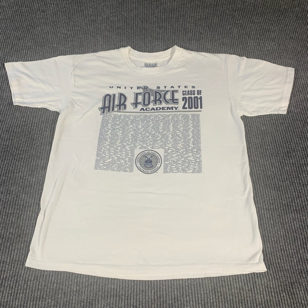 VTG Gear For Sports T Shirt Mens XL White Air Force Academy 2001 USA Y2K Retro